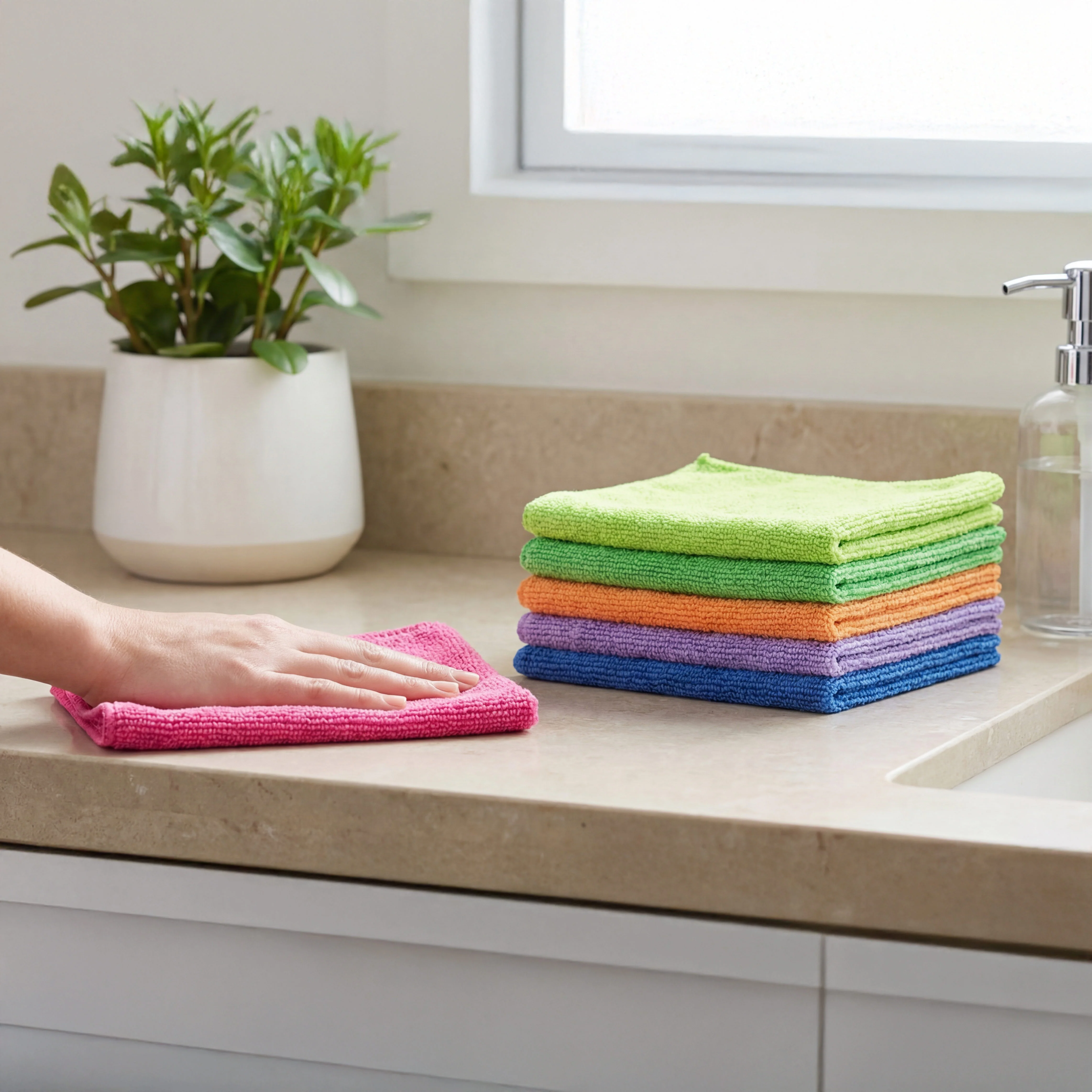 Microfiber Cleaning Cloths - Multi-Purpose, Non-Abrasive, Set of 10 - Image 2