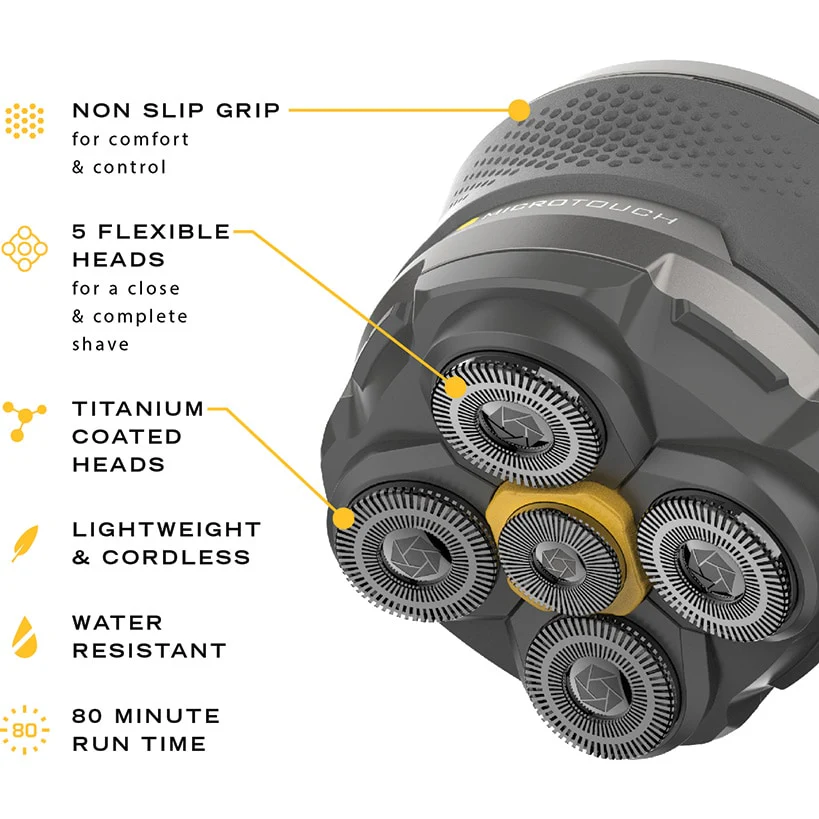 Microtouch Titanium Head Shaver With 5 Flexible Heads Cordless - Image 3