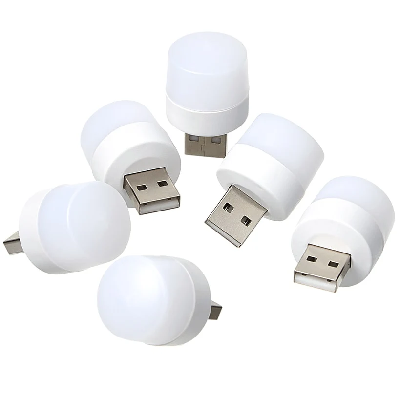 Mini USB Warm White LED Light Set Of 6 Easy To Use Compact Portable - Image 2