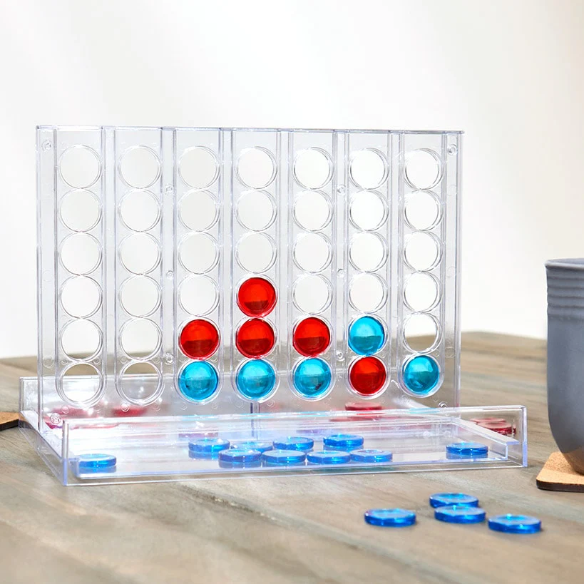 Transparent 4-in-a-Row Game - Family Fun and Easy to Transport