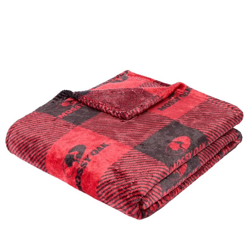 Mossy Oak Red Buffalo Logo 50" x 60" Fleece Plush Throw - Image 4