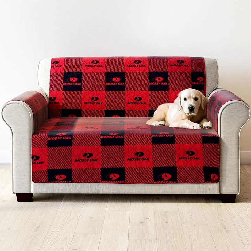 Mossy Oak Red Buffalo Logo Quilted Furniture Cover Chair, Loveseat, Sofa - Image 7