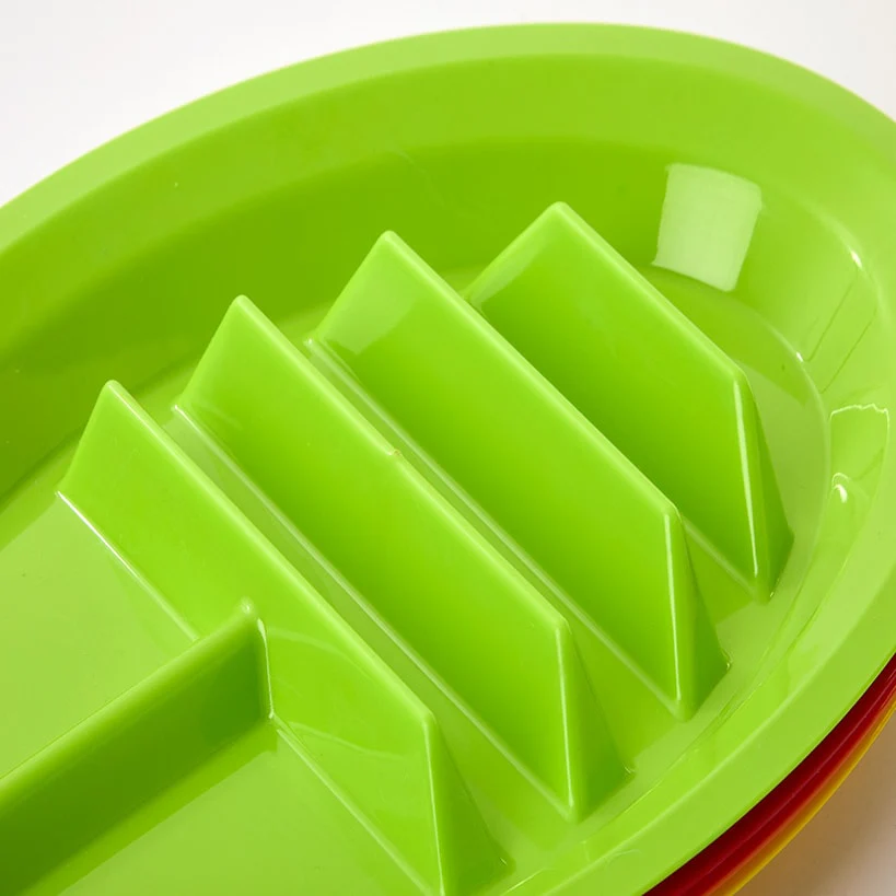 Multicolor Divided Taco Plates - Set of 4 - Image 3