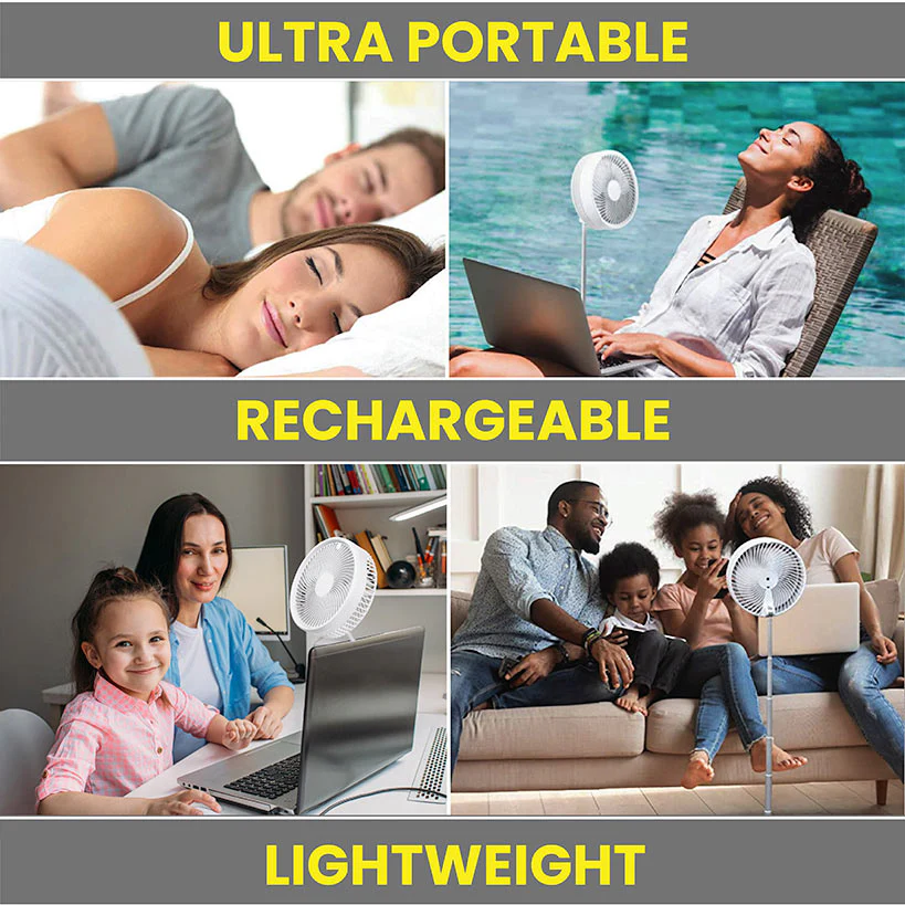 My Foldaway™ Rechargeable Fan - Compact and Portable Cooling Solution - Image 3