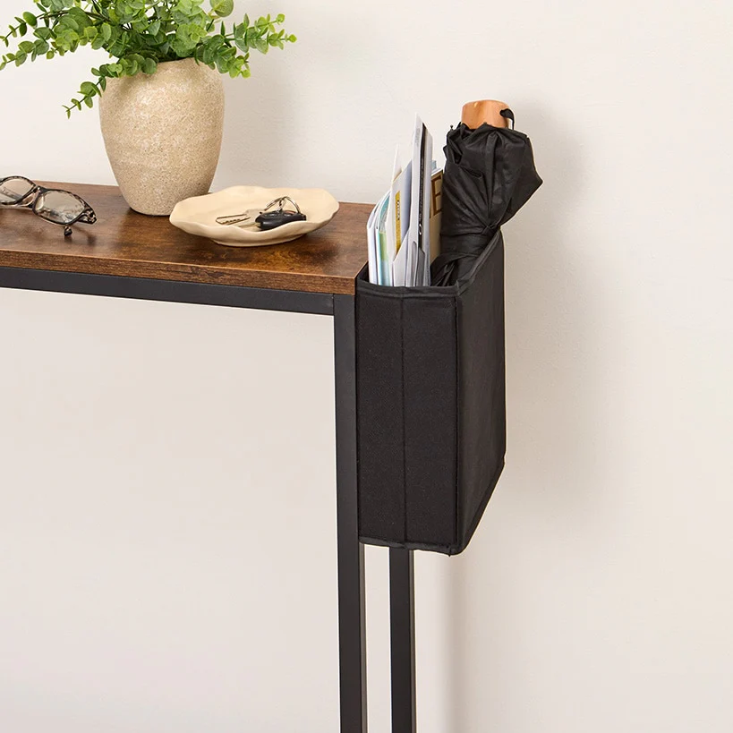 Narrow Console Table 2-Tier with Side Pocket - Image 4
