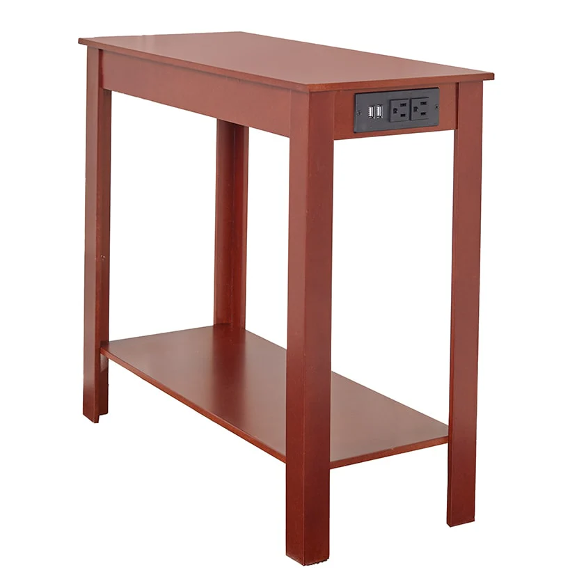Narrow Side Table with Charging Station - USB Ports and Outlets - Image 2