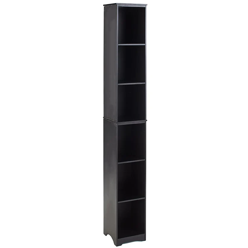 Narrow Storage Tower with 6 Shelves or Set of 2 Wicker Baskets - Image 6
