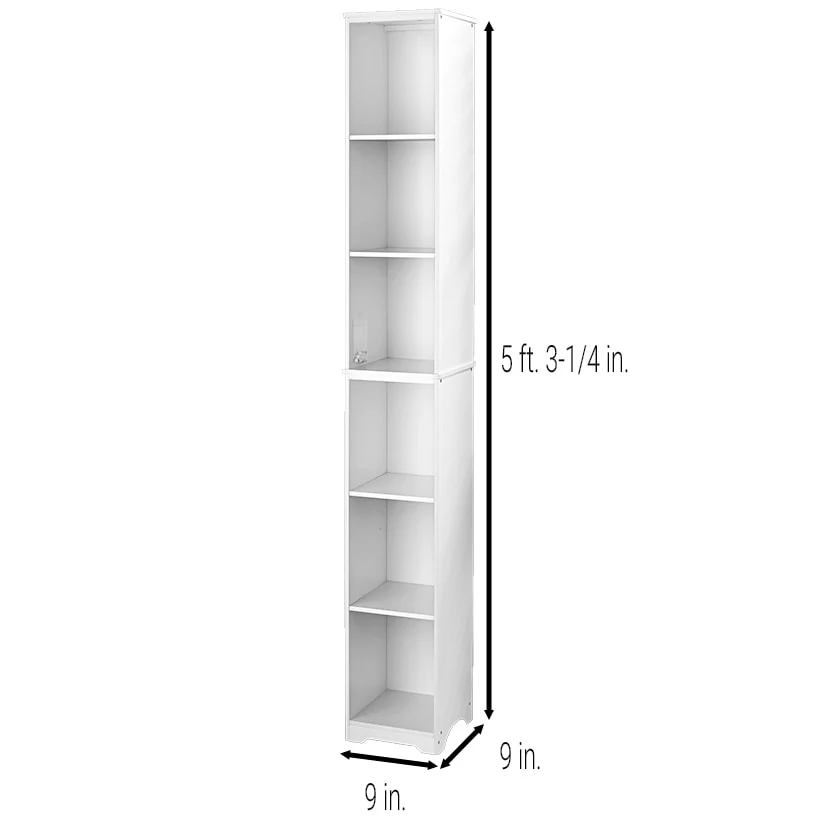 Narrow Storage Tower with 6 Shelves or Set of 2 Wicker Baskets - Image 8