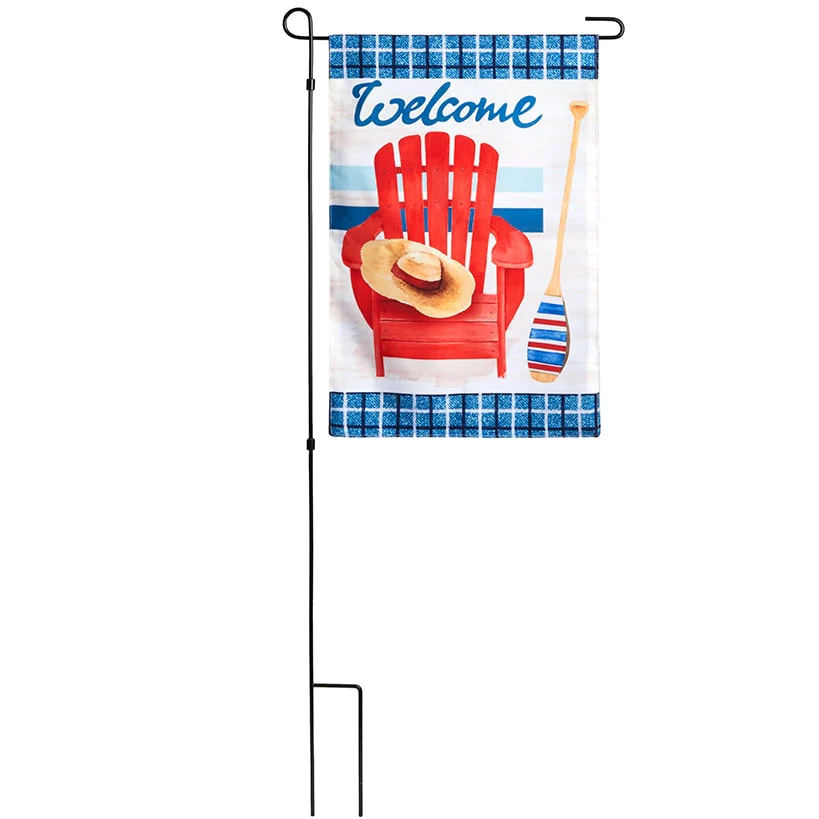 Nature-Themed Welcome Garden Flag With Stake – Turtle or Beach Chair - Image 5