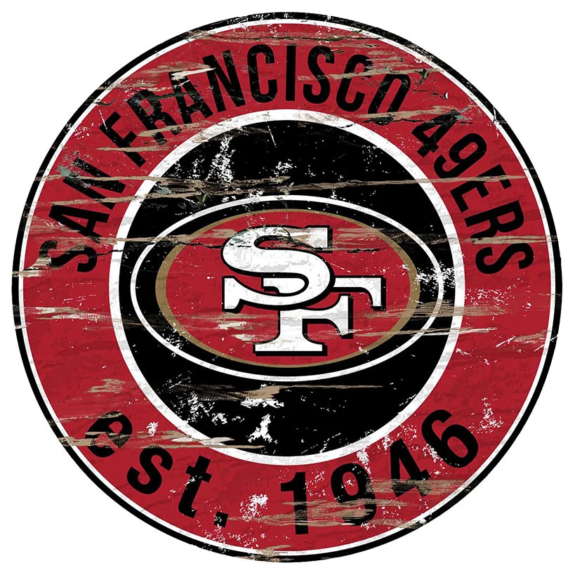NFL Round Heritage Logo Sign 12" - Image 22