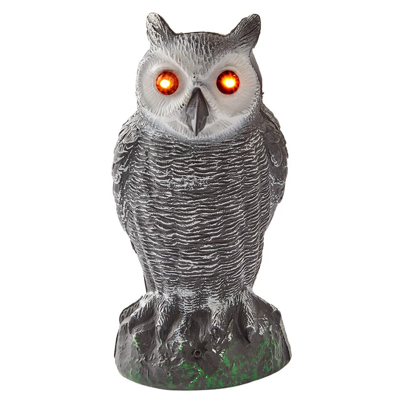 Owl Statue Decoy Battery Operated 10.5" H - Image 3