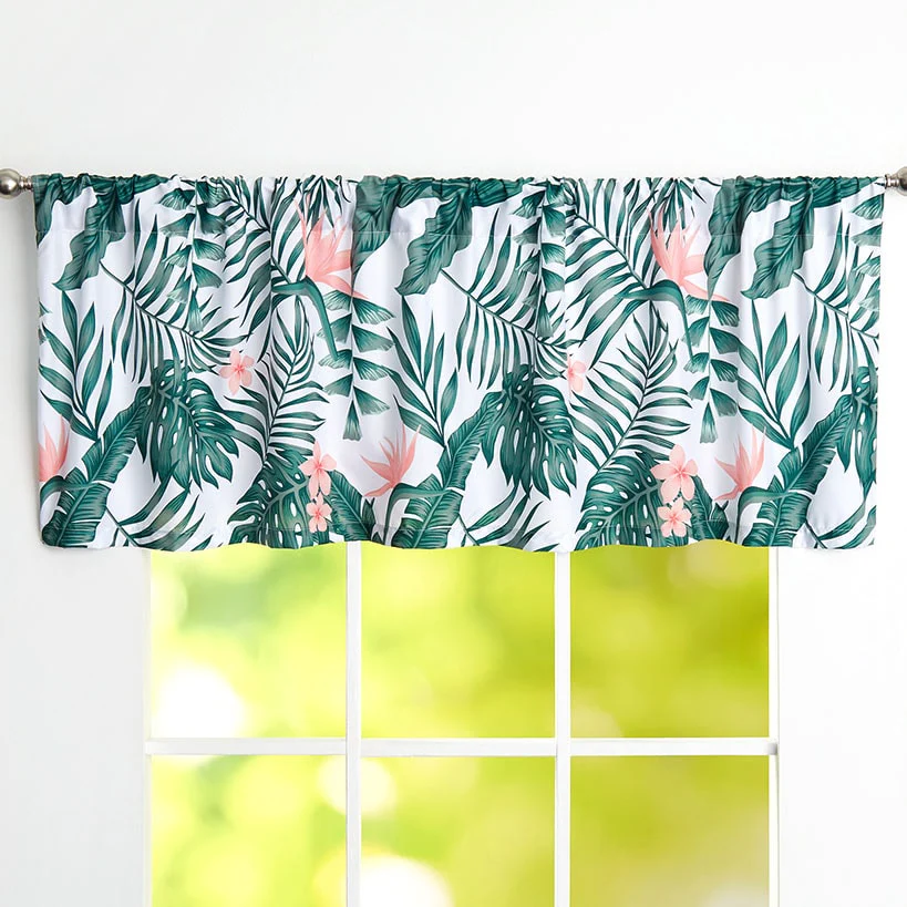 Palm Floral Shower Curtain, Bath Rug, Hand Towels, Valance, or Hooks - Image 8