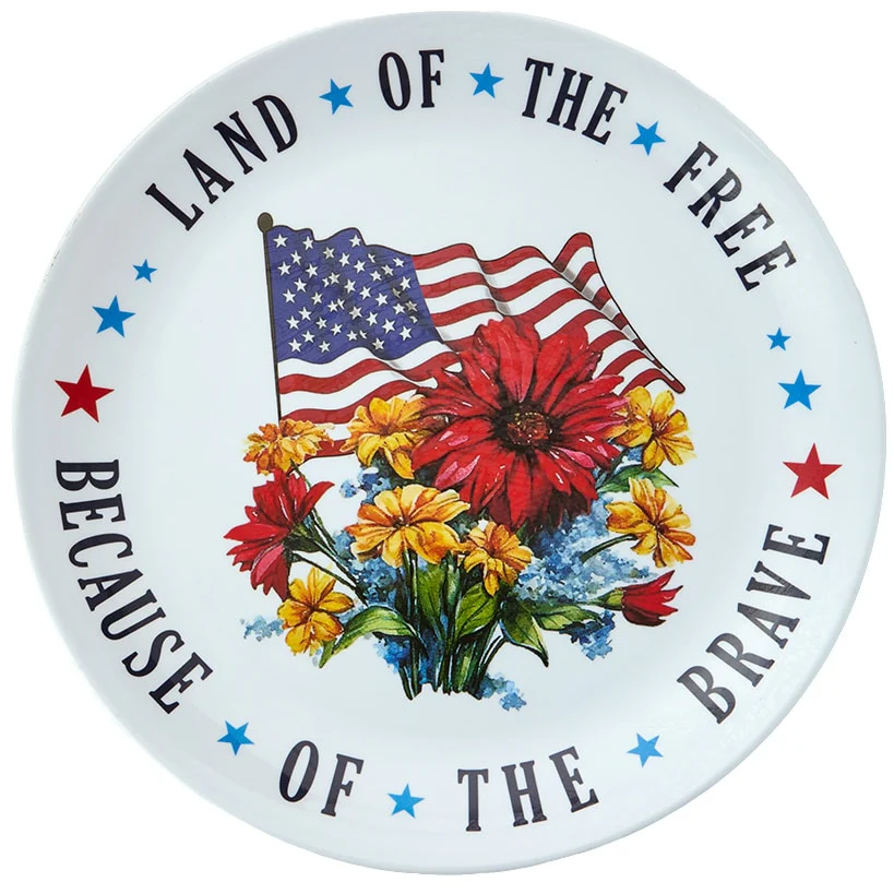 Patriotic American Melamine 12" Serving Platters - Set of 3 - Image 2