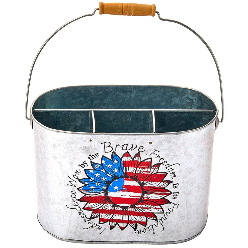 Patriotic American Metal Serving Utensil Caddy - Image 4