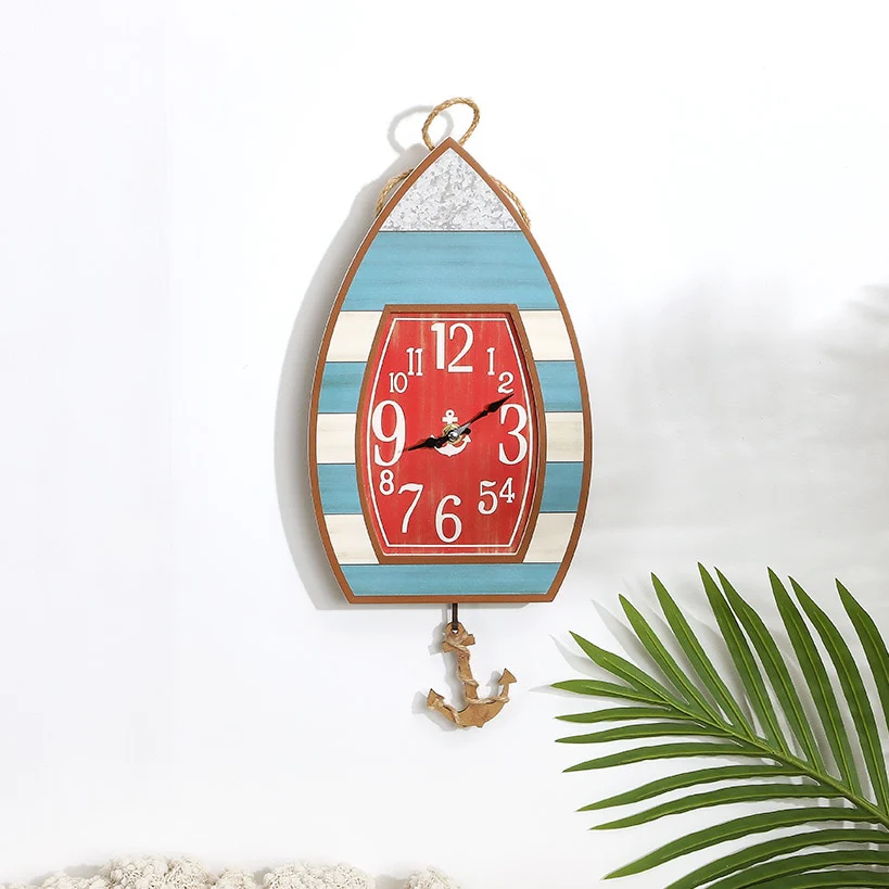 Pendulum Clock Nautical Themed Boat Or Helm Wheel With Anchor - Image 4