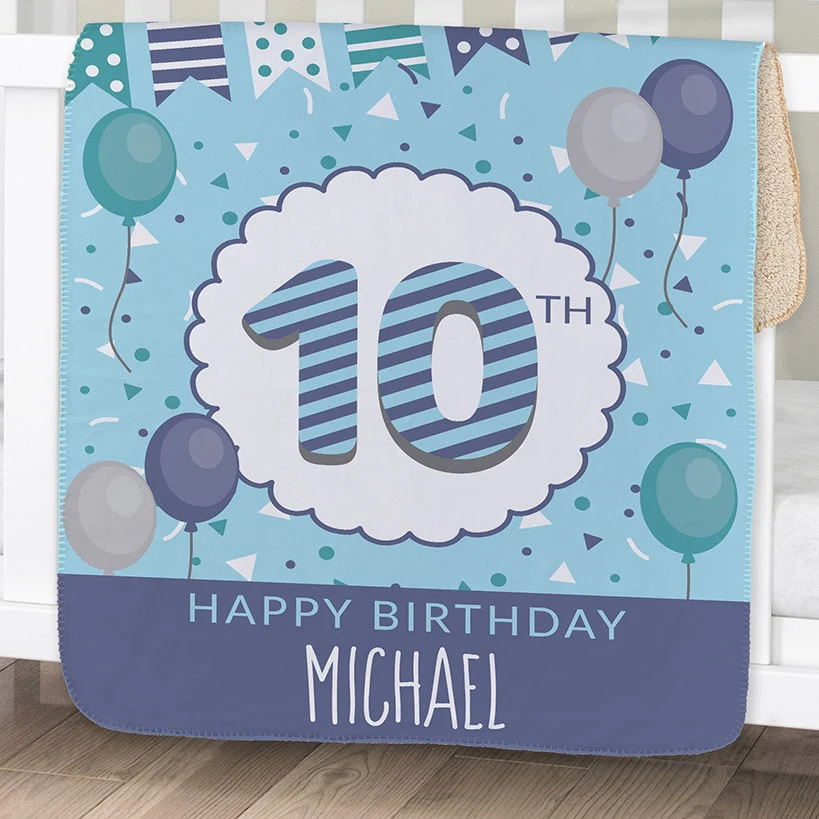 Personalized Birthday Sherpa Throws - Image 3