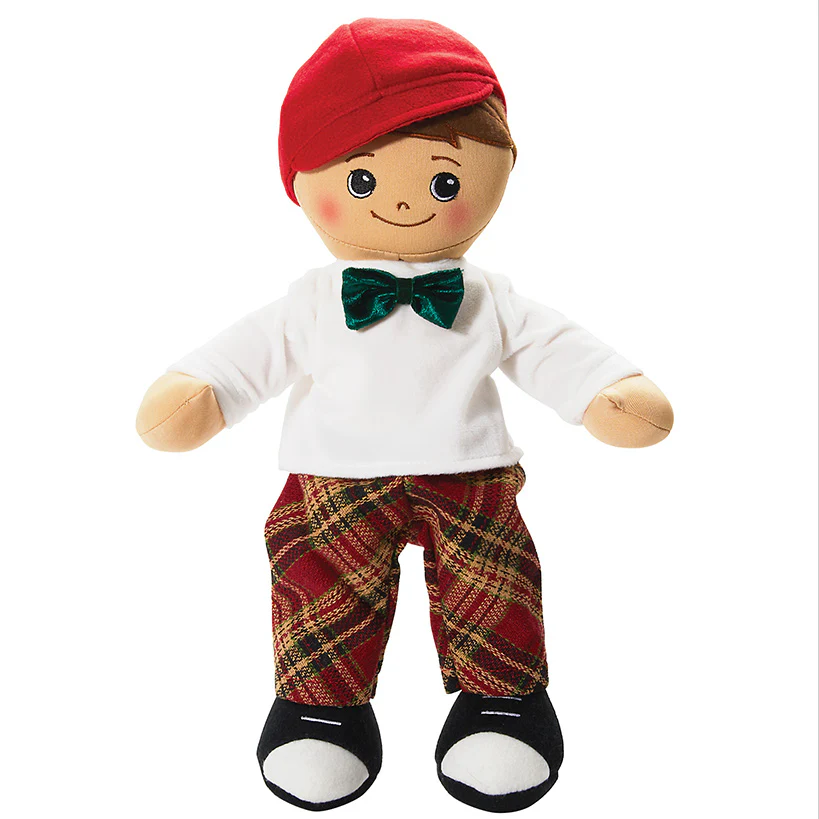 Personalized Boy Rag Doll With Christmas Plaid Outfit - Image 4