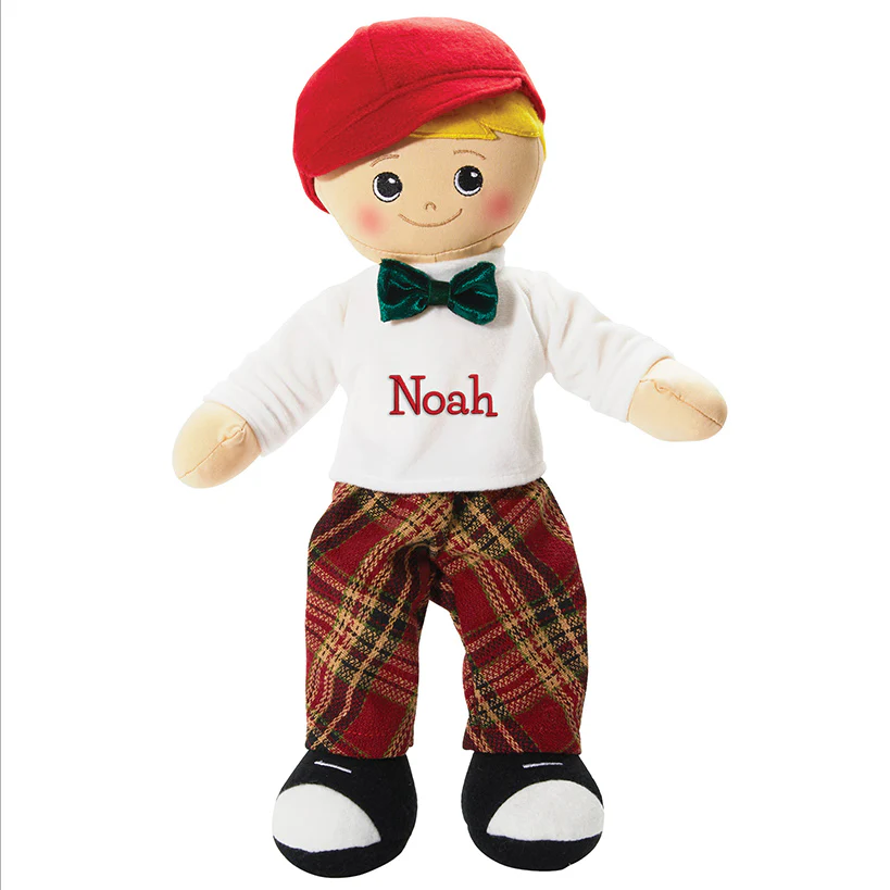 Personalized Boy Rag Doll With Christmas Plaid Outfit - Image 8