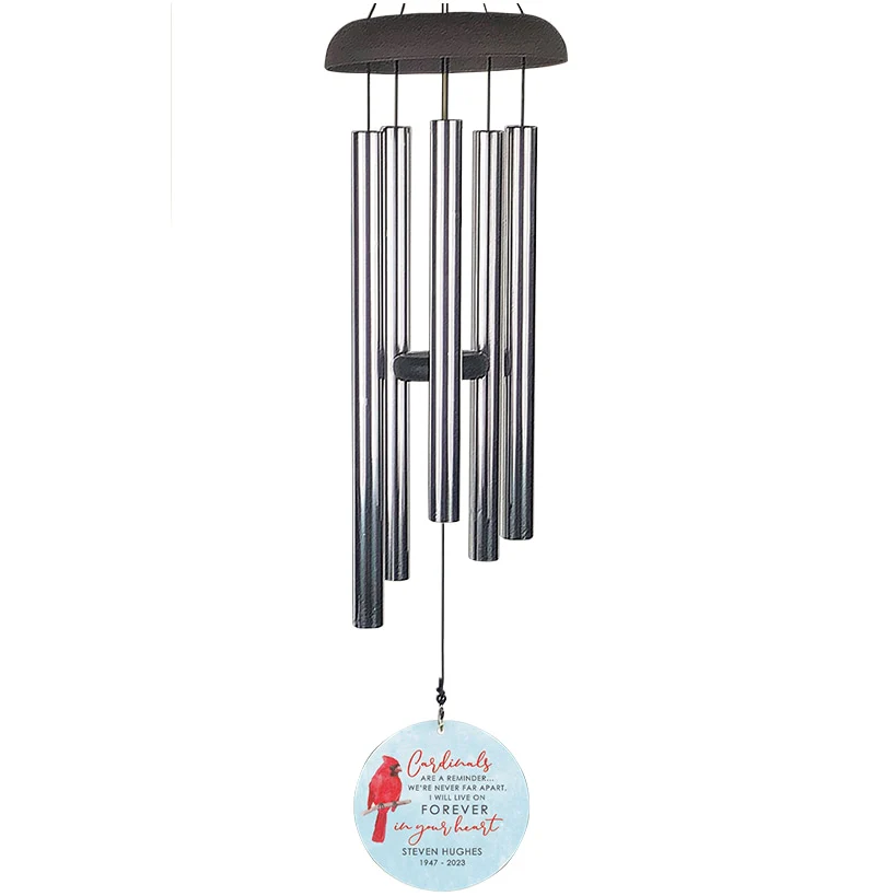 Personalized Cardinal Memorial Windchime 30" - Image 3