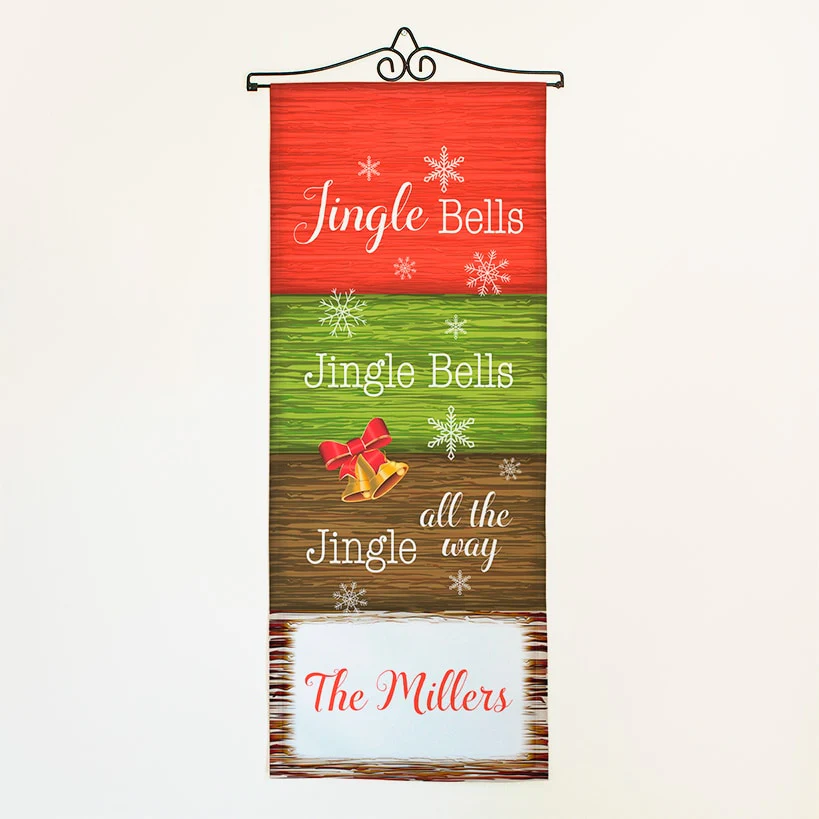 Personalized Christmas Jingle Bells Garden Flag or Doormat - Image 3
