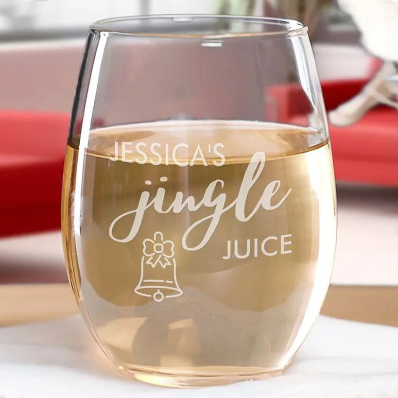 Personalized Christmas Themed Wine Glasses - Image 2