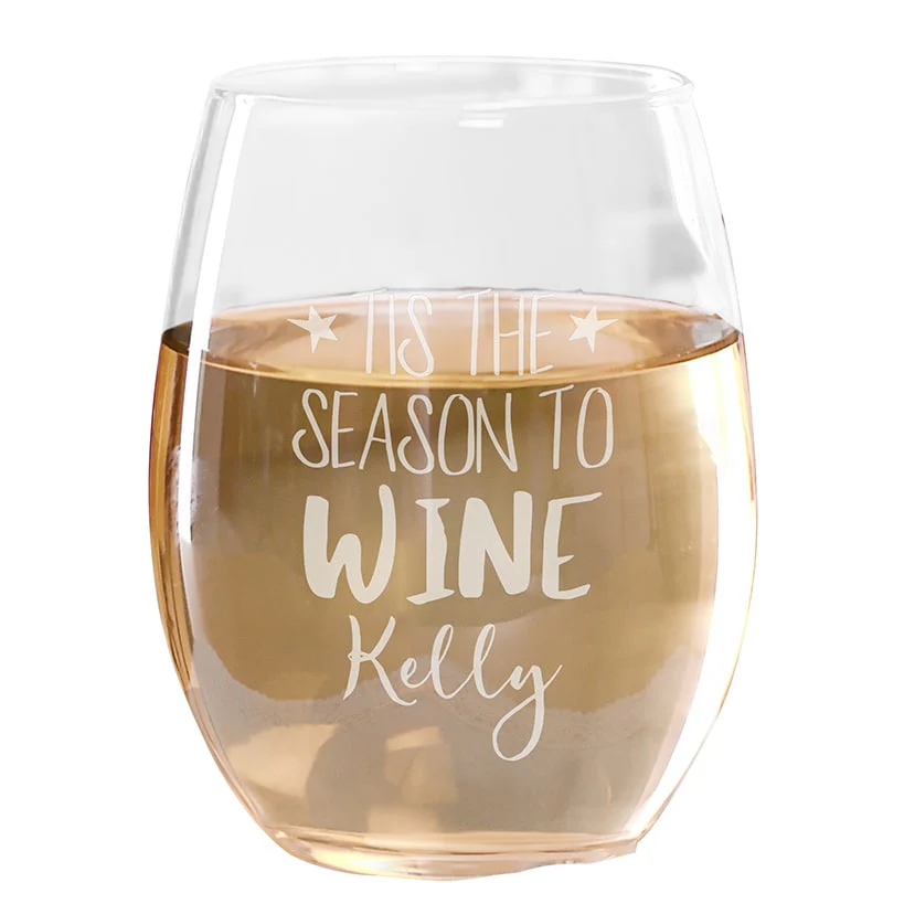 Personalized Christmas Themed Wine Glasses - Image 6