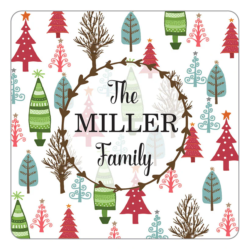 Personalized Christmas Travertine Coaster Set of 4 - Image 16