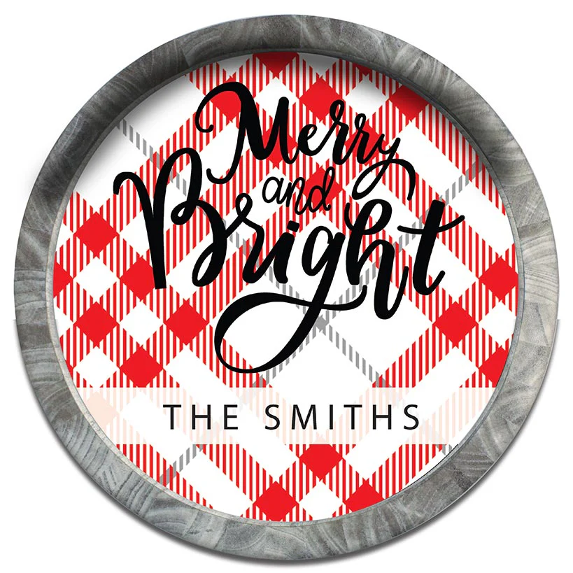 Personalized Christmas Wall Sign Merry and Bright - Image 2