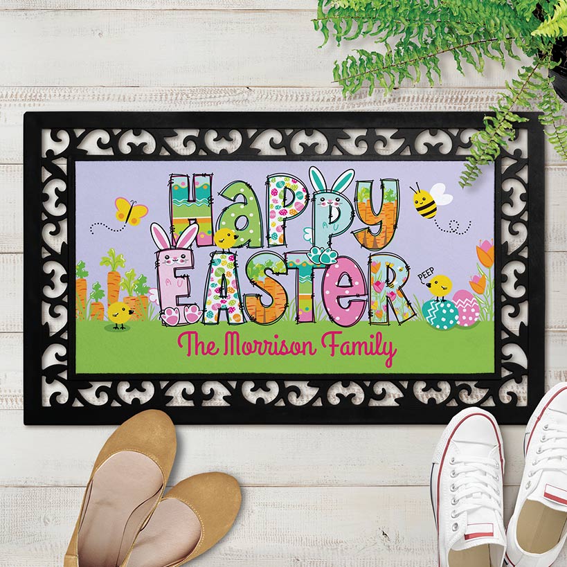 Personalized Easter Doormats with Rubber Frame - Image 9