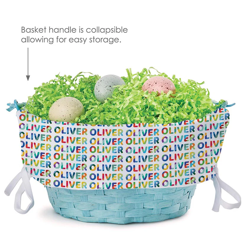 Personalized Easter Wicker Basket with Liner - Image 5