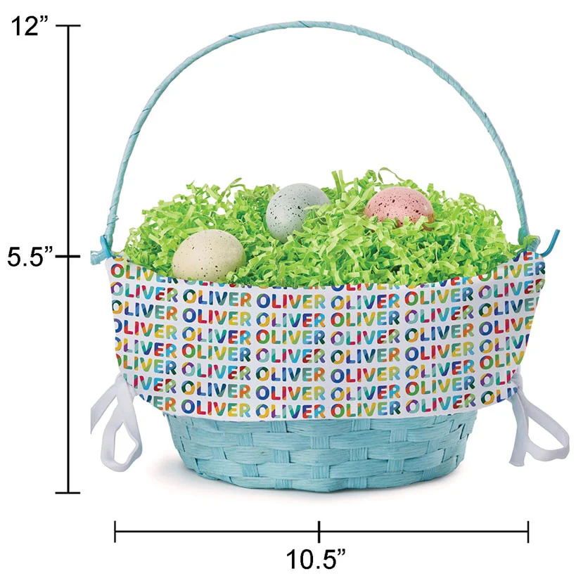 Personalized Easter Wicker Basket with Liner - Image 6