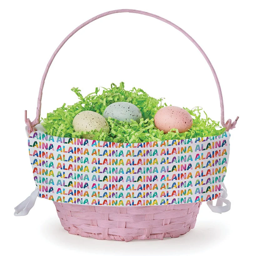 Personalized Easter Wicker Basket with Liner - Image 8