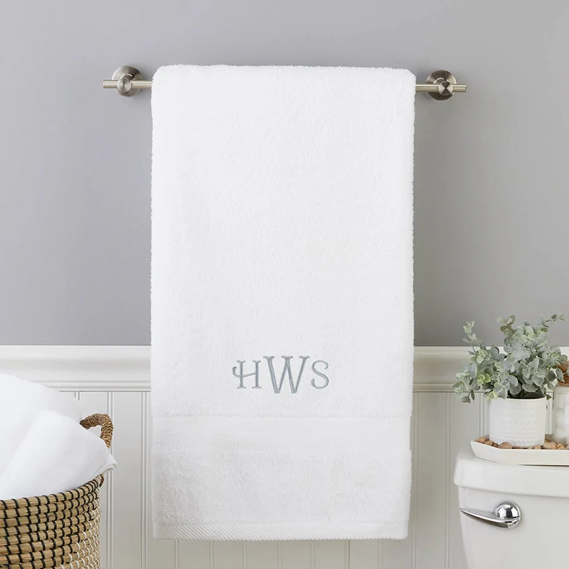 Personalized Embroidered White Bath Towels - Image 4