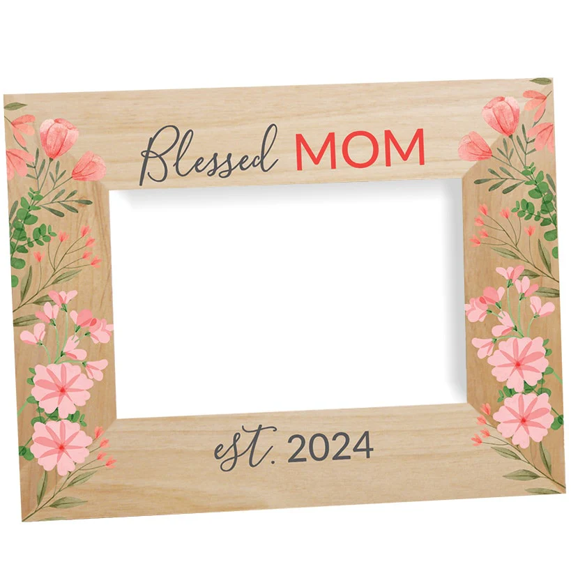 Personalized Floral Blessed Mom Frame - Image 2
