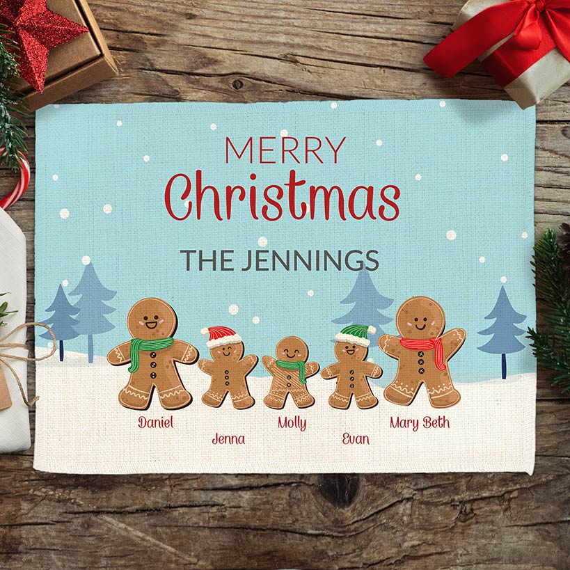 Personalized Gingerbread Family Placemat - Image 4