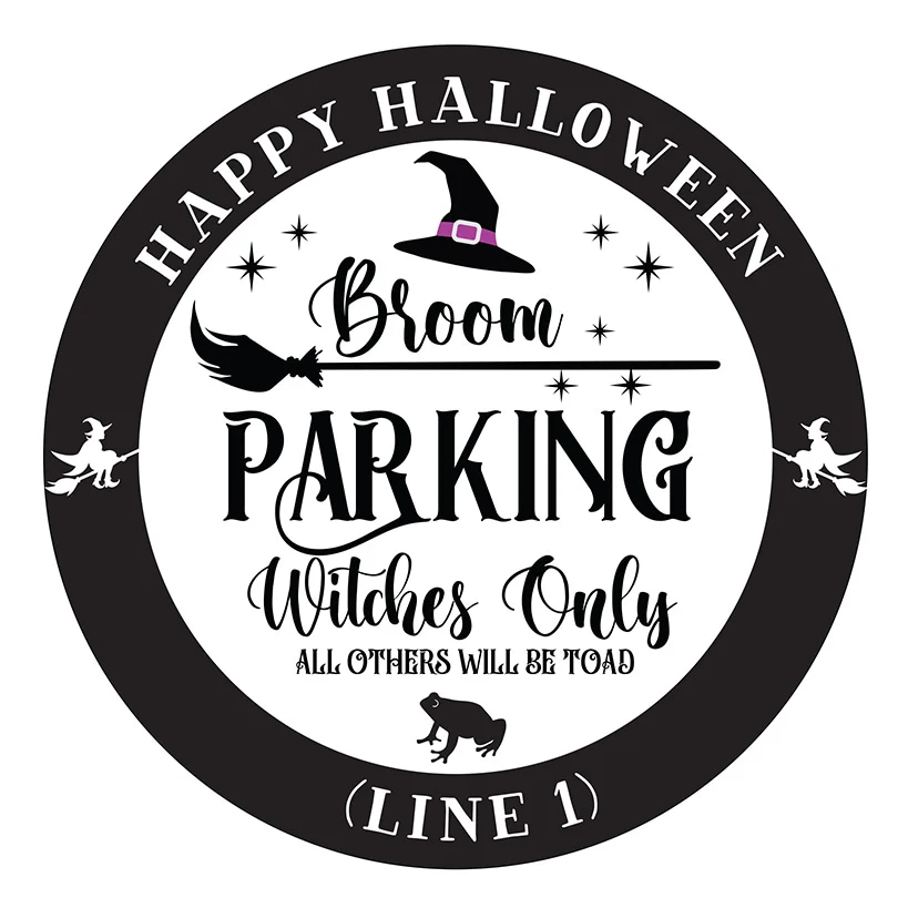 Personalized Halloween Broom Parking Wall Sign - Image 3