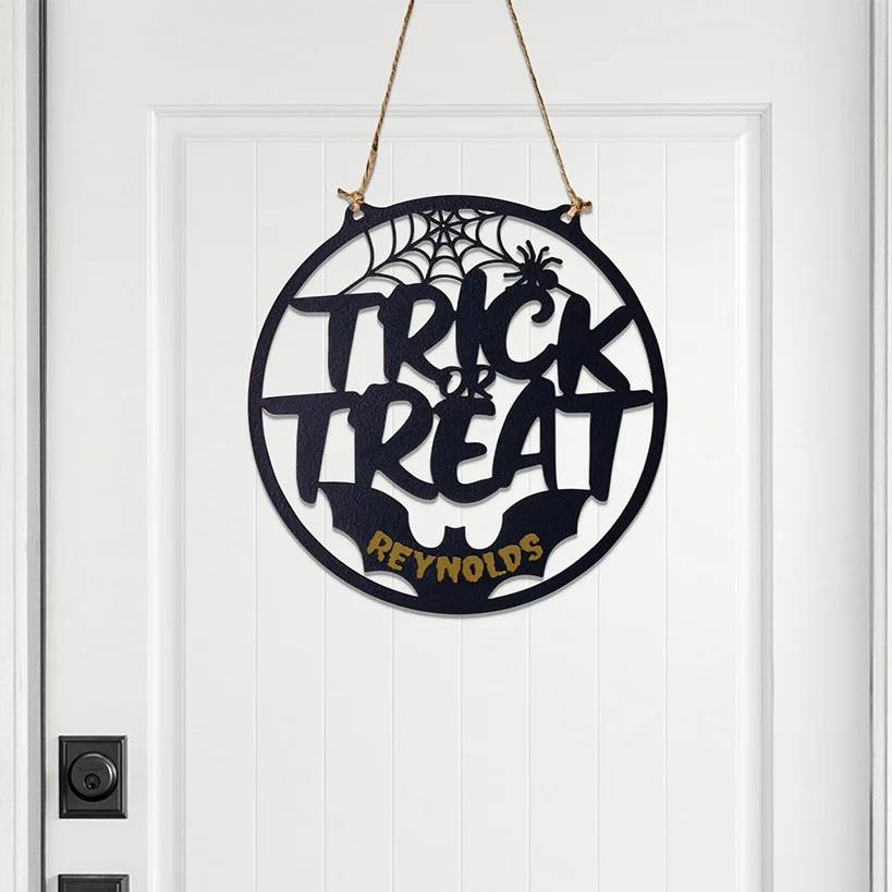 Personalized Halloween Trick-Or-Treat Door Hanger