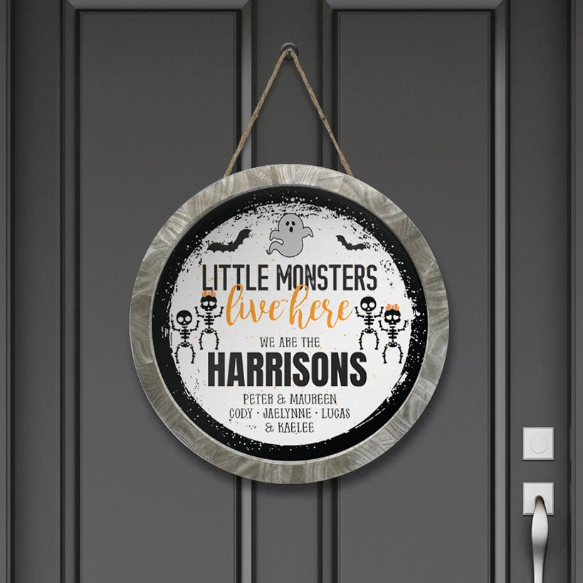 Personalized Halloween Wall Sign Little Monsters