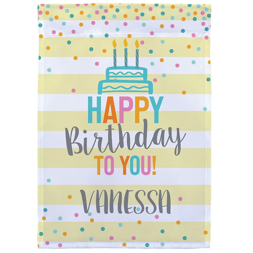 Personalized Happy Birthday Garden Flag - Image 2
