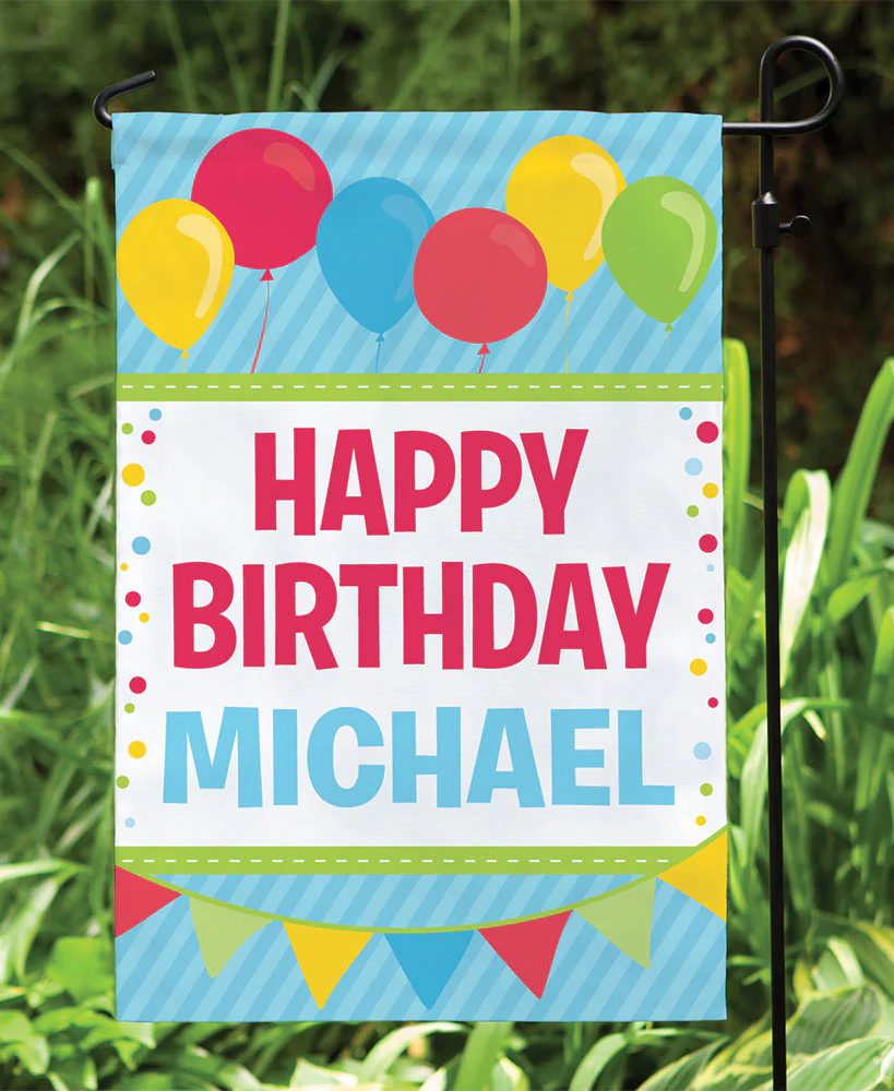 Personalized Happy Birthday Garden Flag or Banner - Image 3