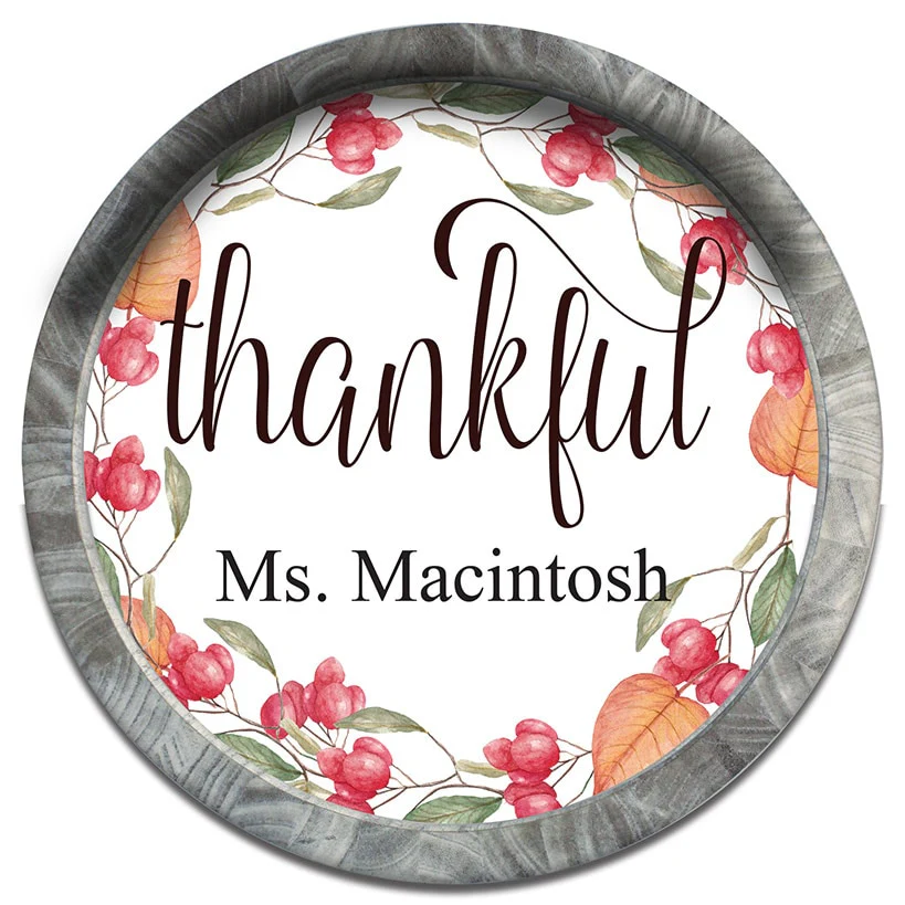 Personalized Harvest Floral Thankful Wall Sign - Image 4