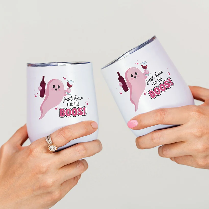 Personalized Here for the Boos Ghost Stemless Wine Tumbler - Image 2