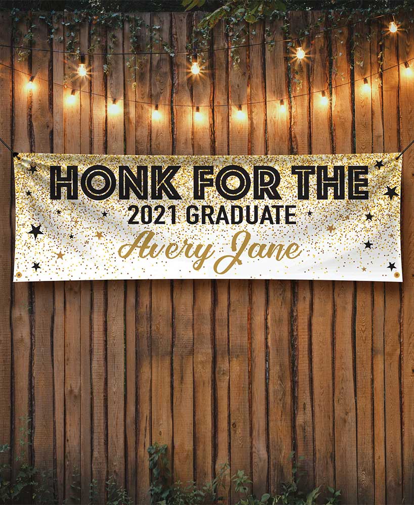 Personalized Honk for Grad Garden Flag or Banner - Image 2