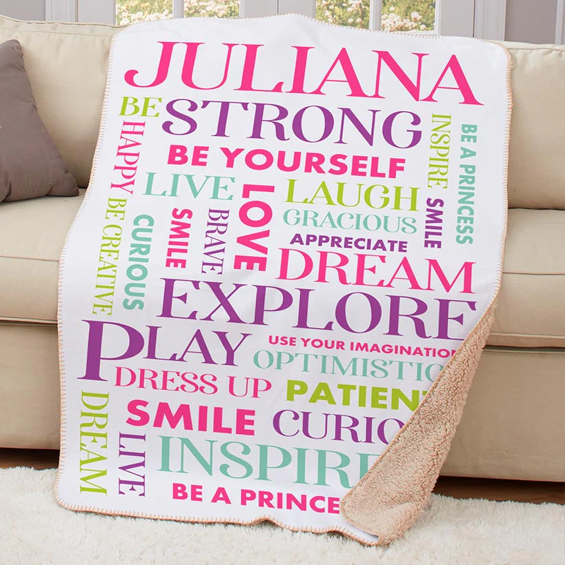 Personalized Kids' Inspirational Sherpa Throws or Pillows - Image 3