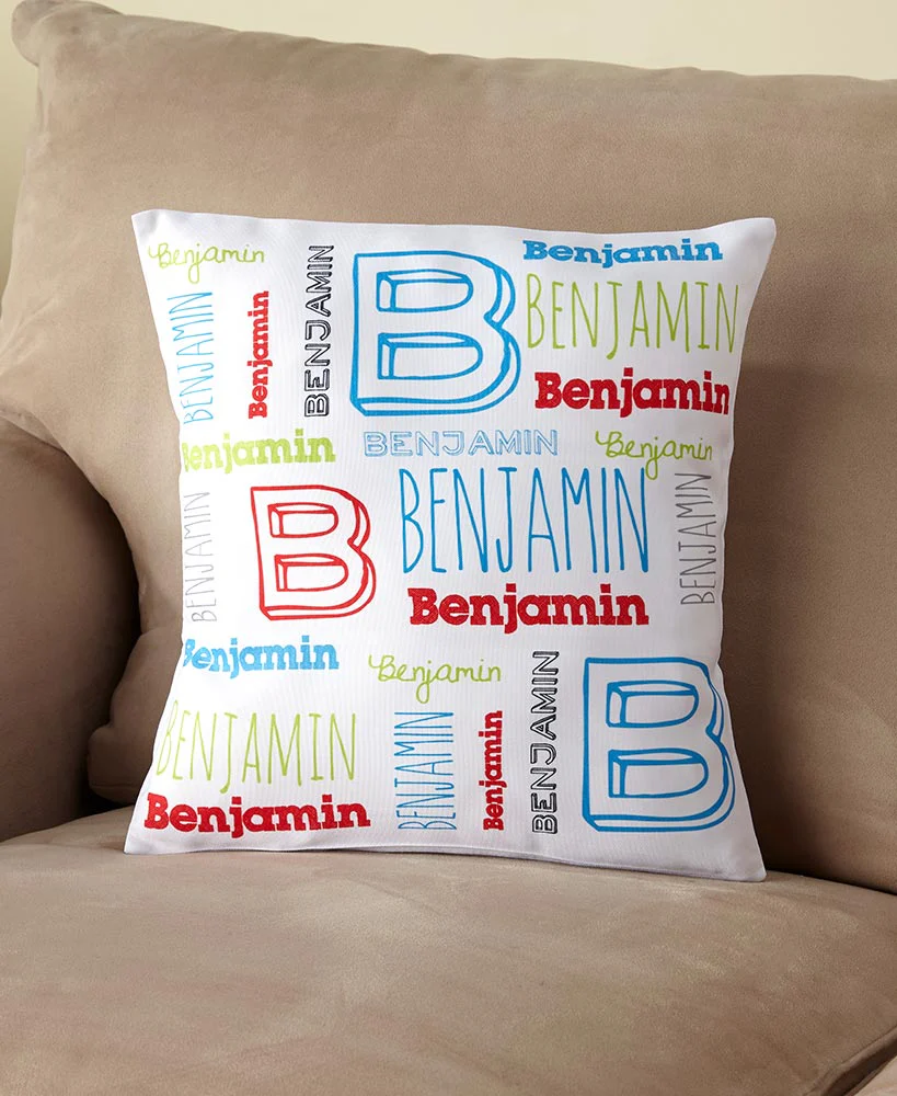 Personalized Kids' Name Art Sherpa Throw or Pillow - Image 4