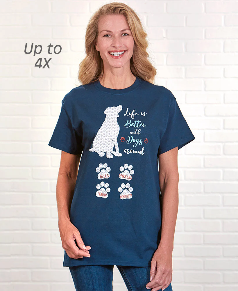 Personalized Life is Better with Dogs T-Shirt or Mug - Image 2