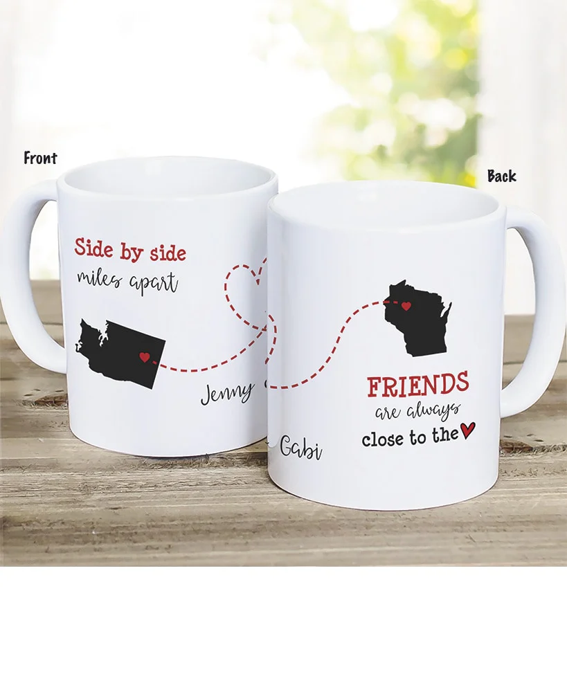 Personalized Miles Apart Close to the Heart Coffee Mug - Image 2