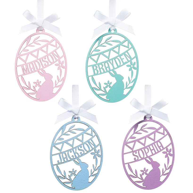 Personalized Painted Wood Easter Egg - Image 2