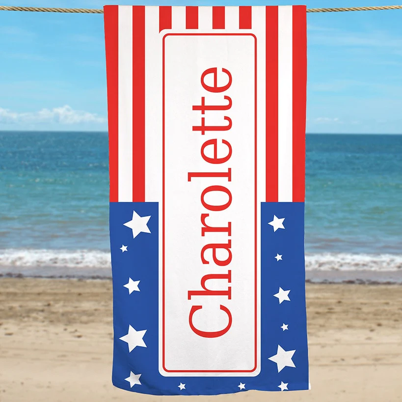 Personalized Patriotic Beach Towels - Image 3