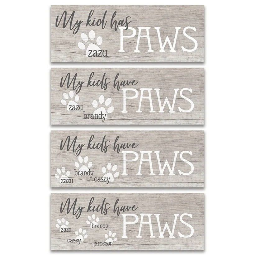 Personalized Pet My Kids Have Paws Wall Hanging - Image 2